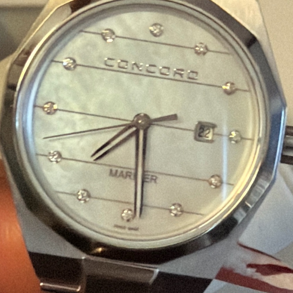 Concord Mariner Stainless Steel Smartwatch - Silver Mother-of-Pearl Dial